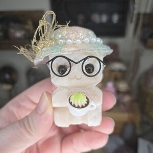 Flower Agate Coffee Latte Glasses Hat Crystal Buddy
